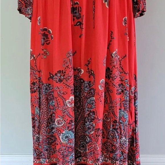 Free People If Only You Knew Maxi Dress in the Size Small Red & Teal! - Picture 5 of 8